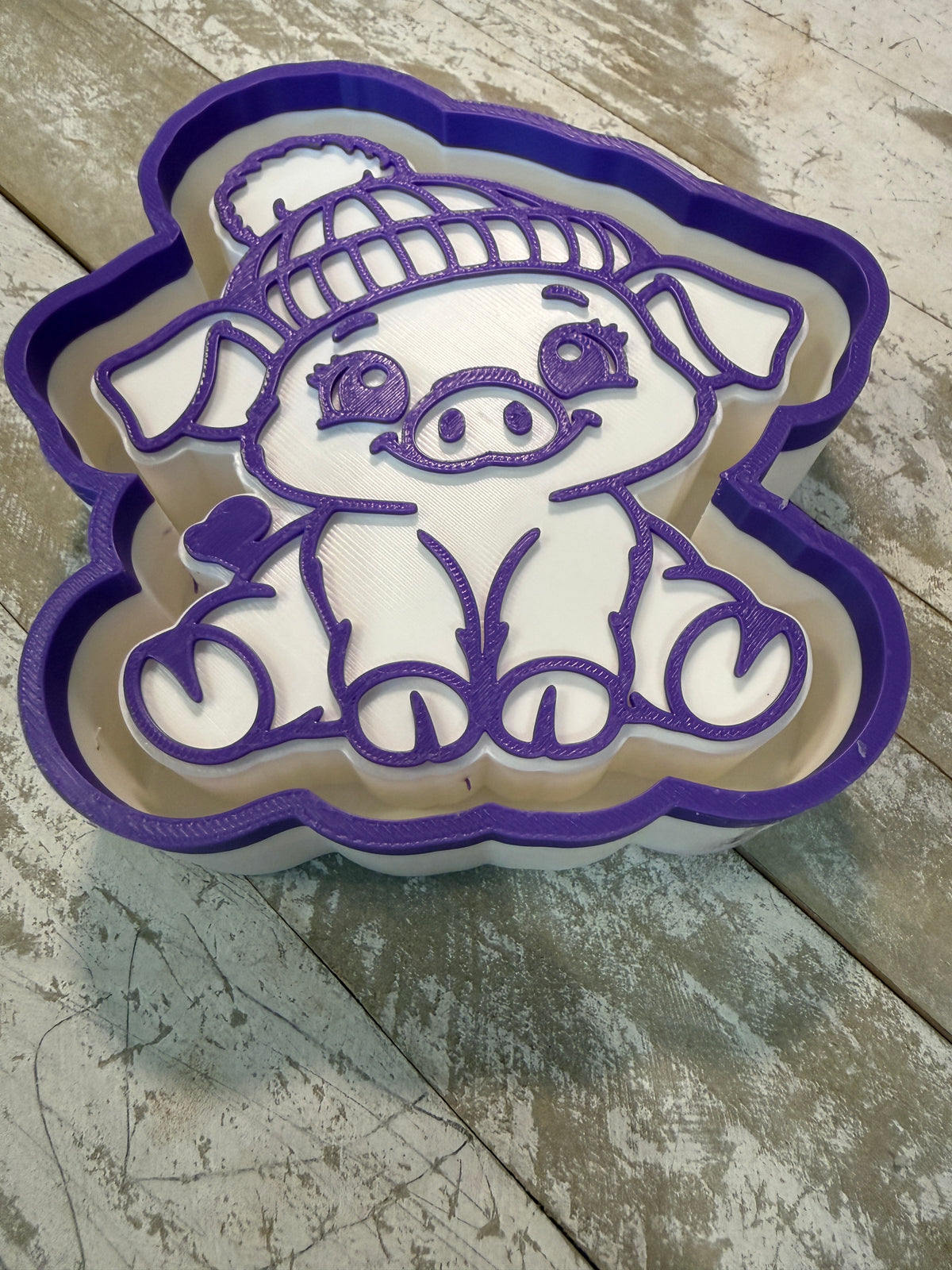 Pig in beanie hat mold