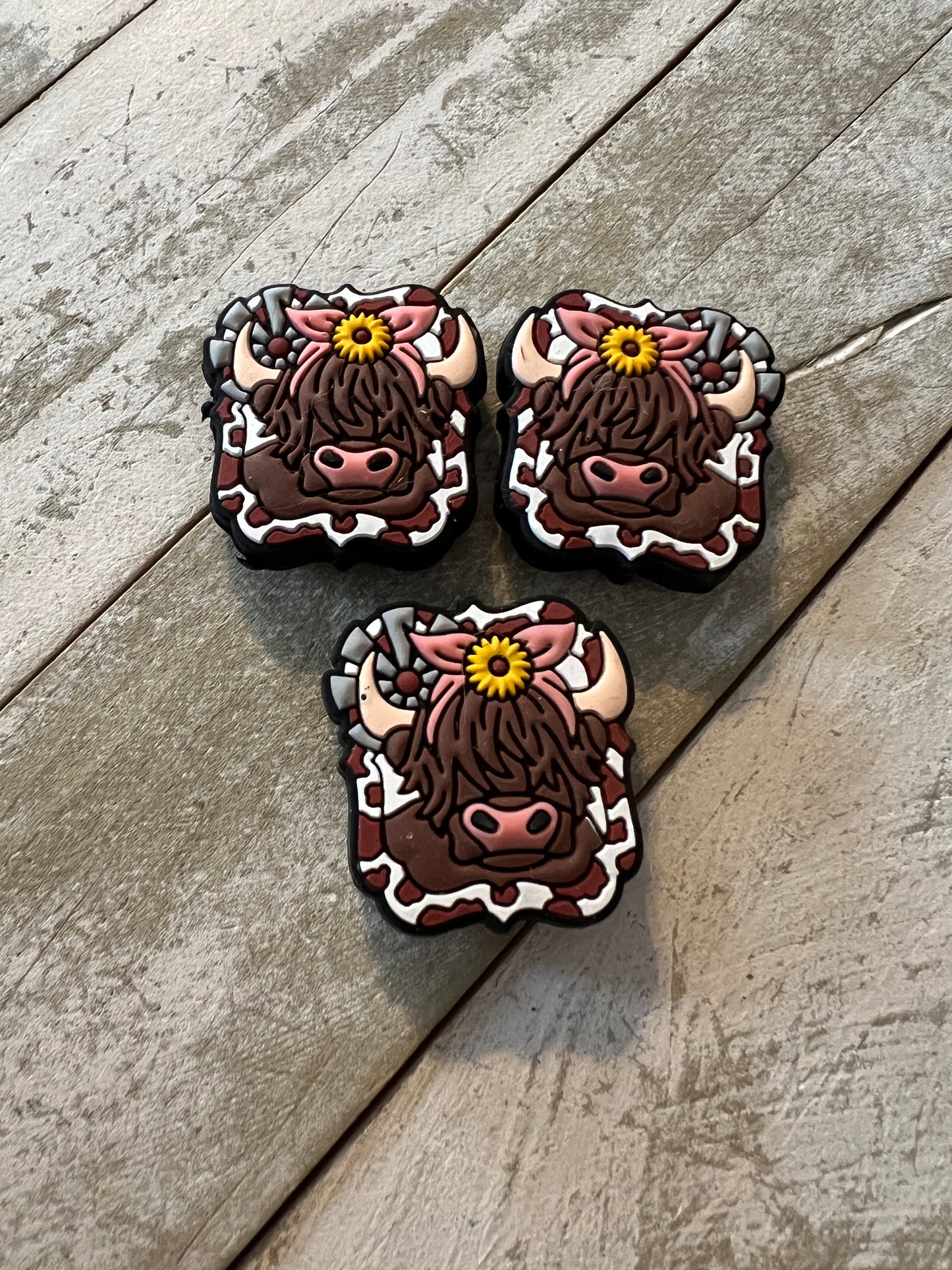 Sunflower cow focal bead