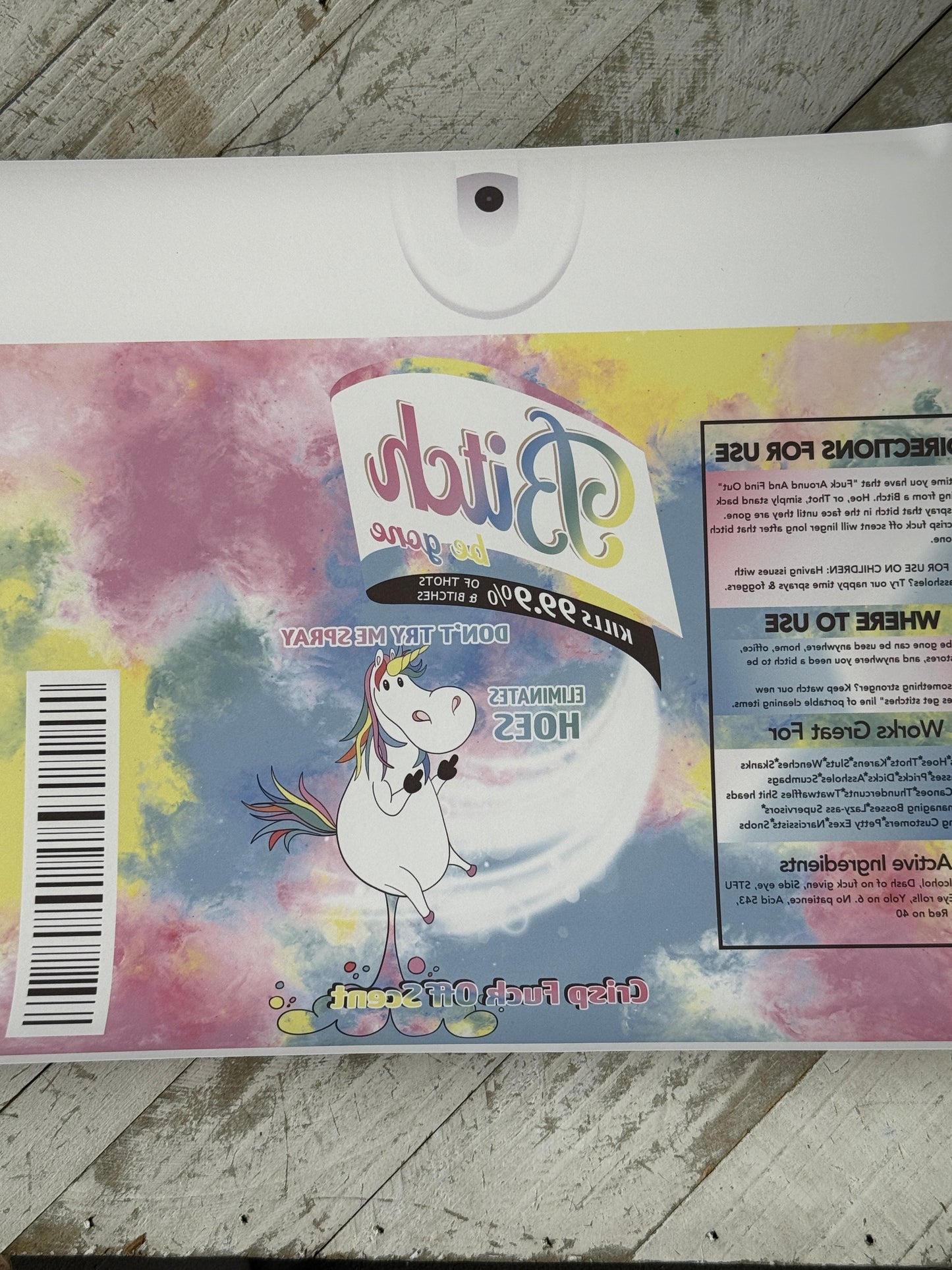 Unicorn b*tch 20oz sublimation wrap