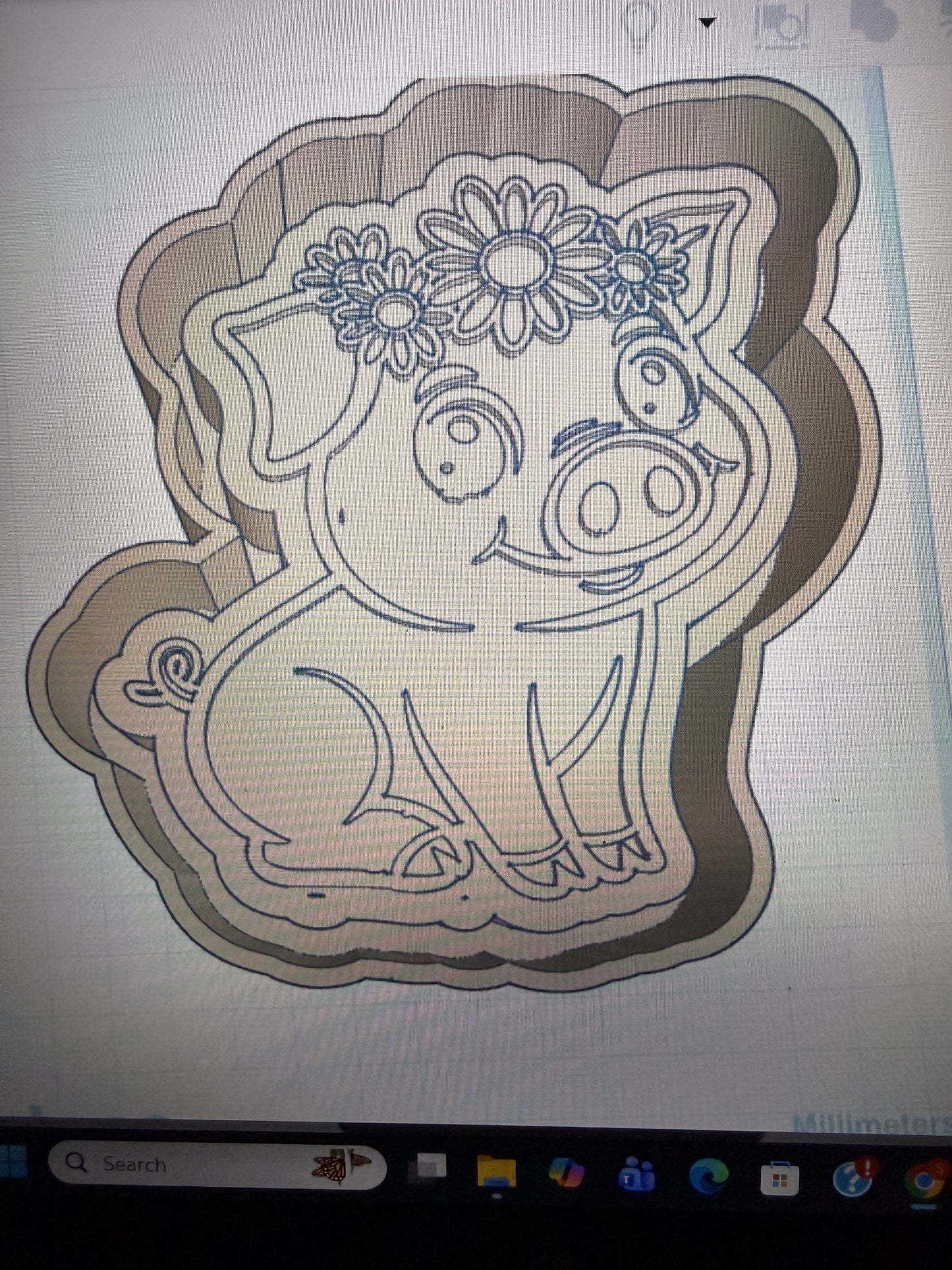 Pig with flowers mold