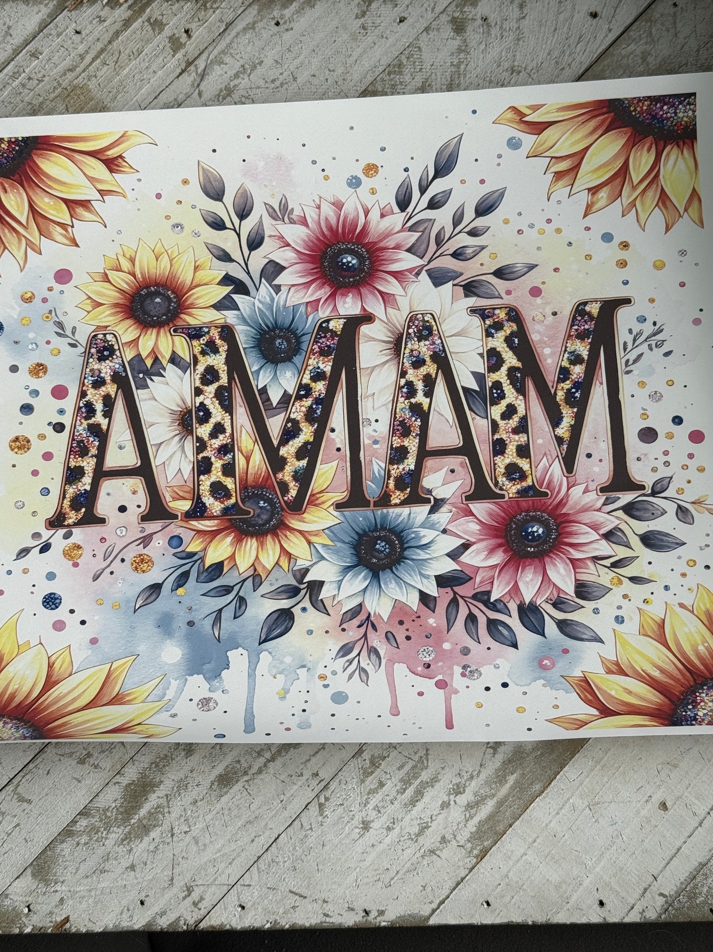 Mama with flowers 20oz sublimation wrap