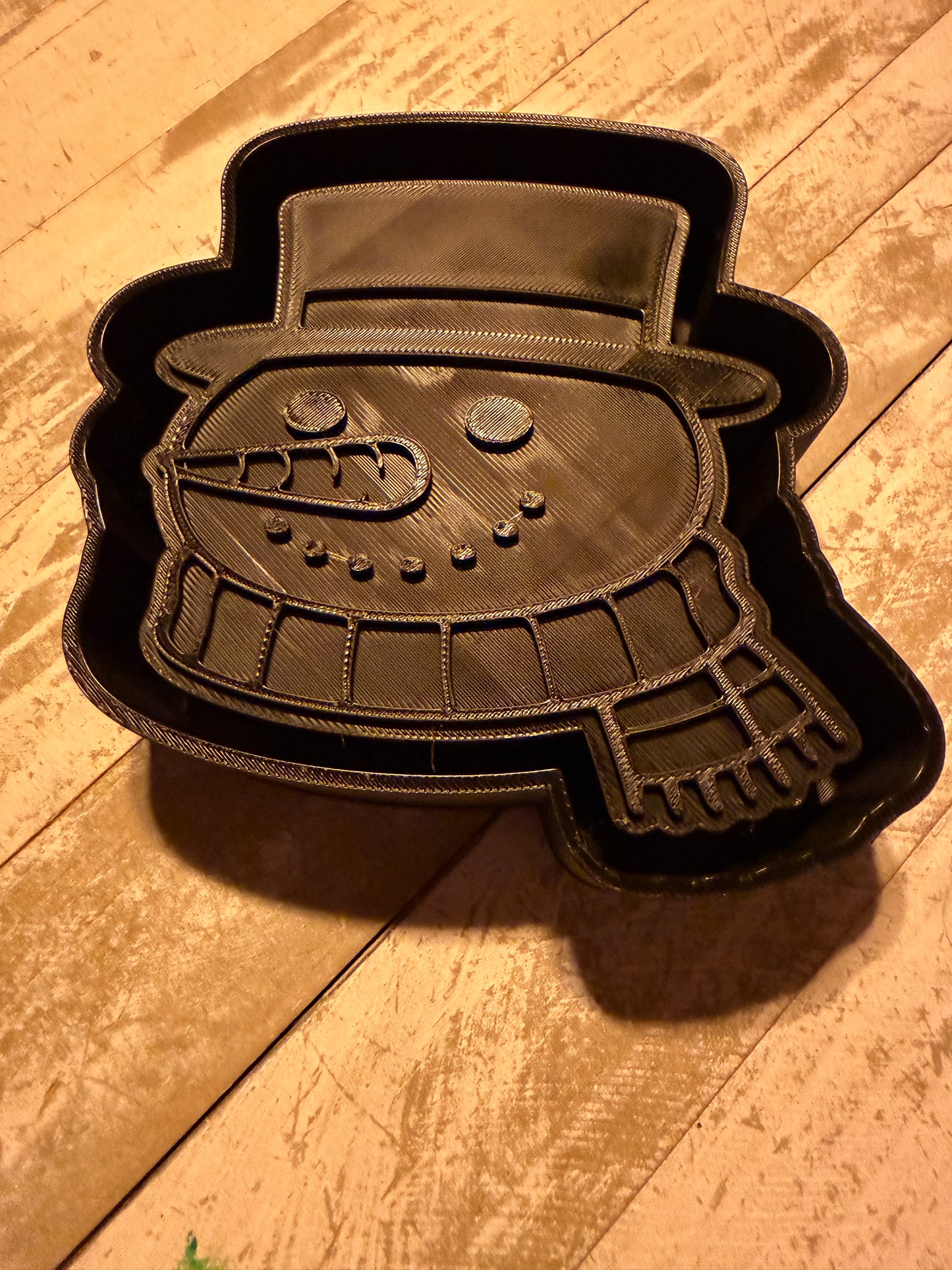 Snowman face with top hat mold