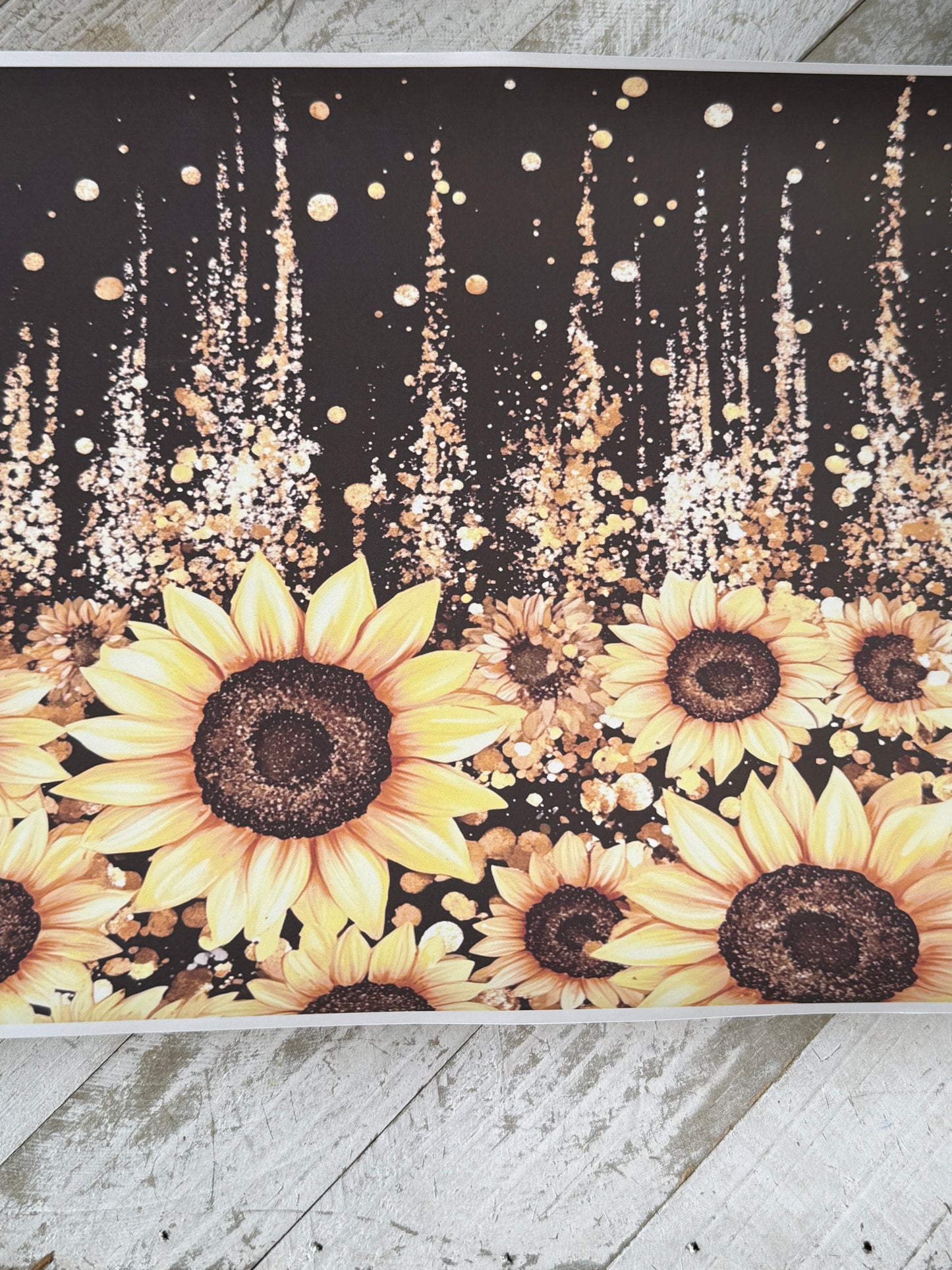 Sunflower black background 20oz sublimation wrap