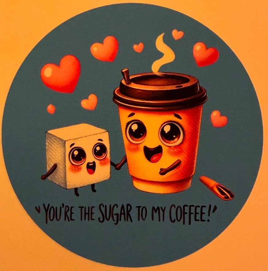 You’re the sugar to my coffee cardstock