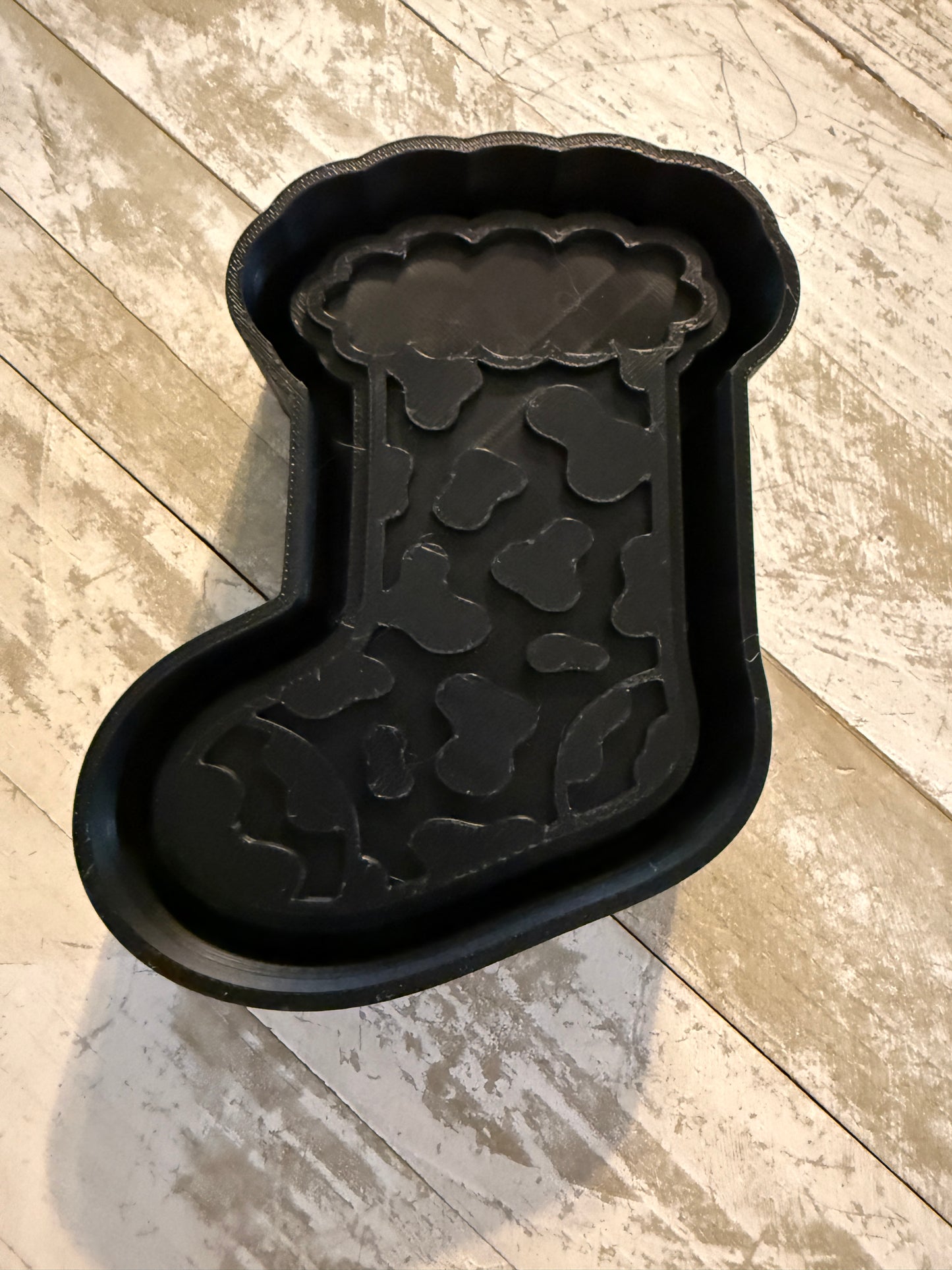 Cow print stocking mold
