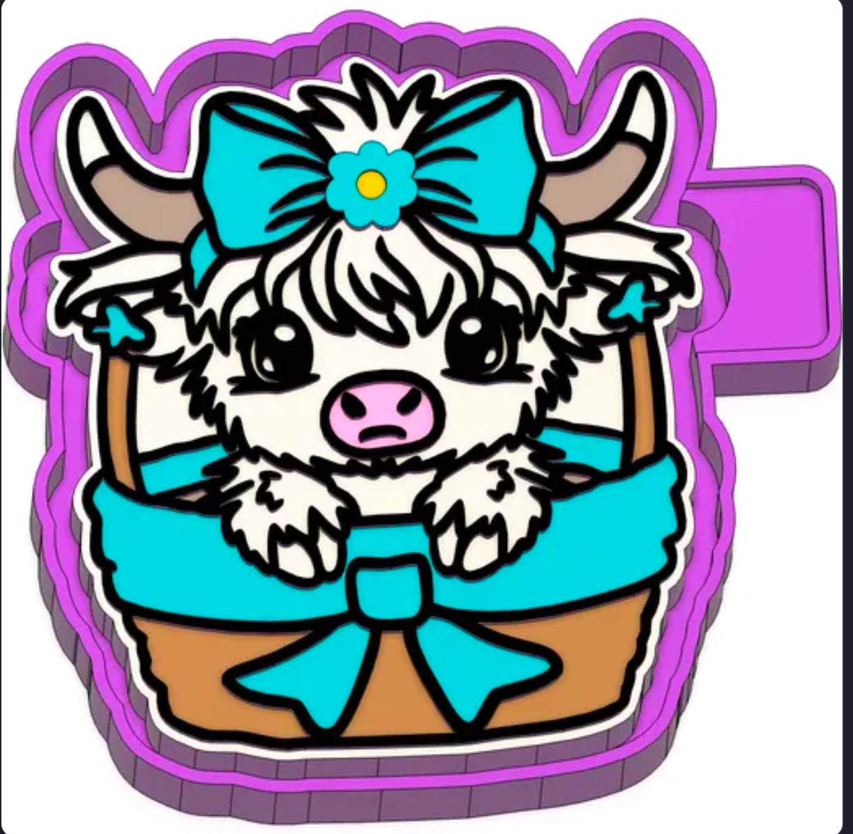 Cow in a basket freshie mold