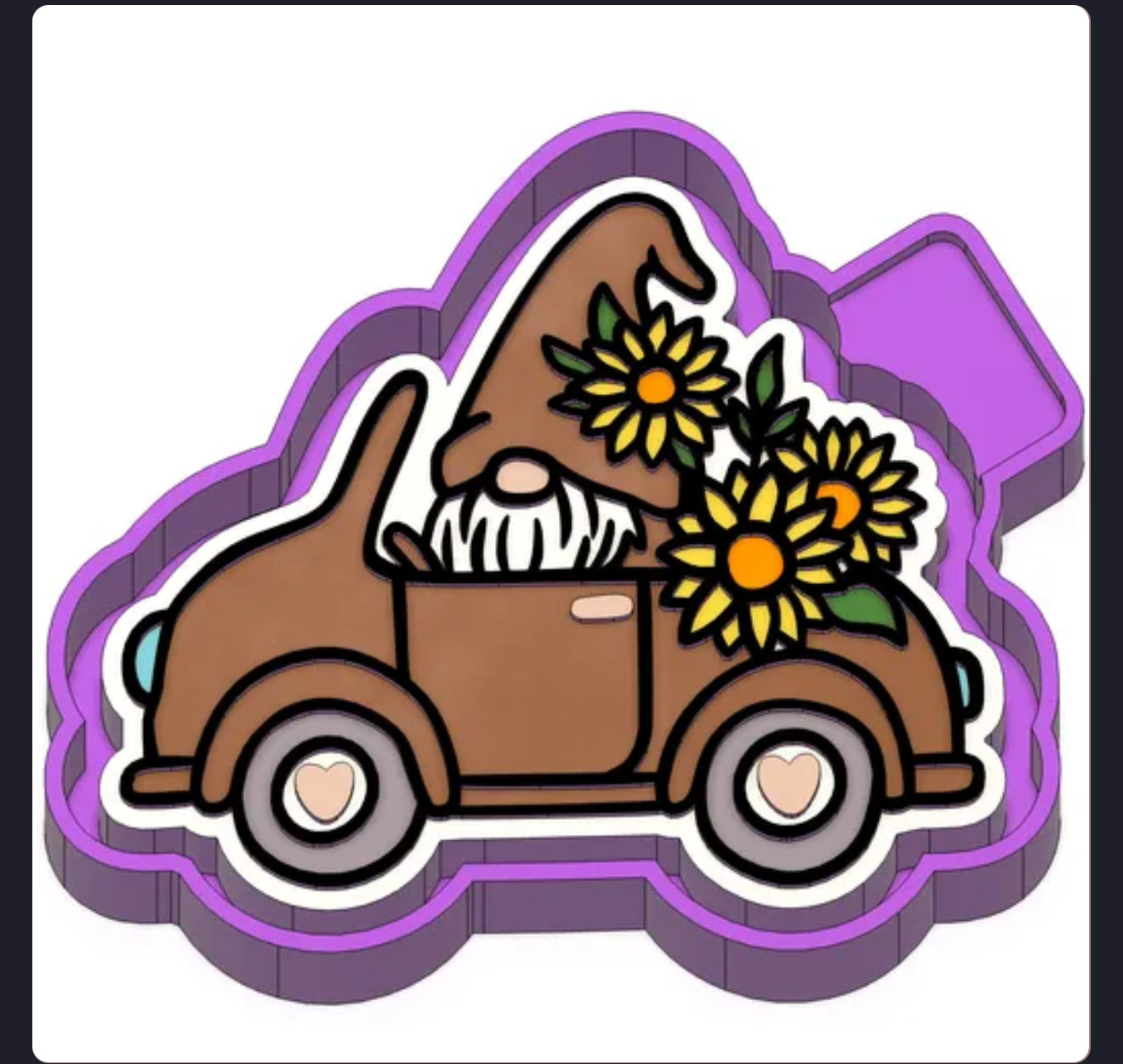 Sunflower gnome freshie mold