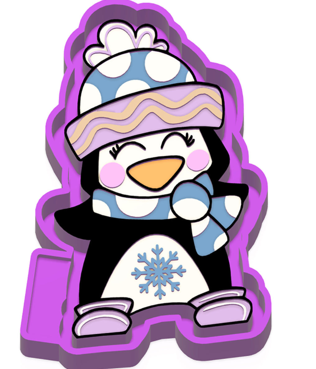Winter penguin freshie mold