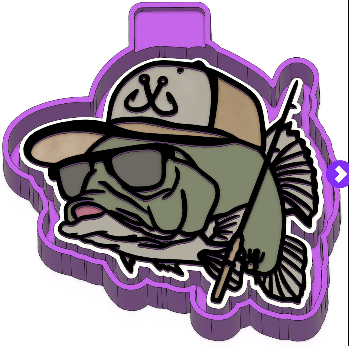 Fish with hat freshie mold