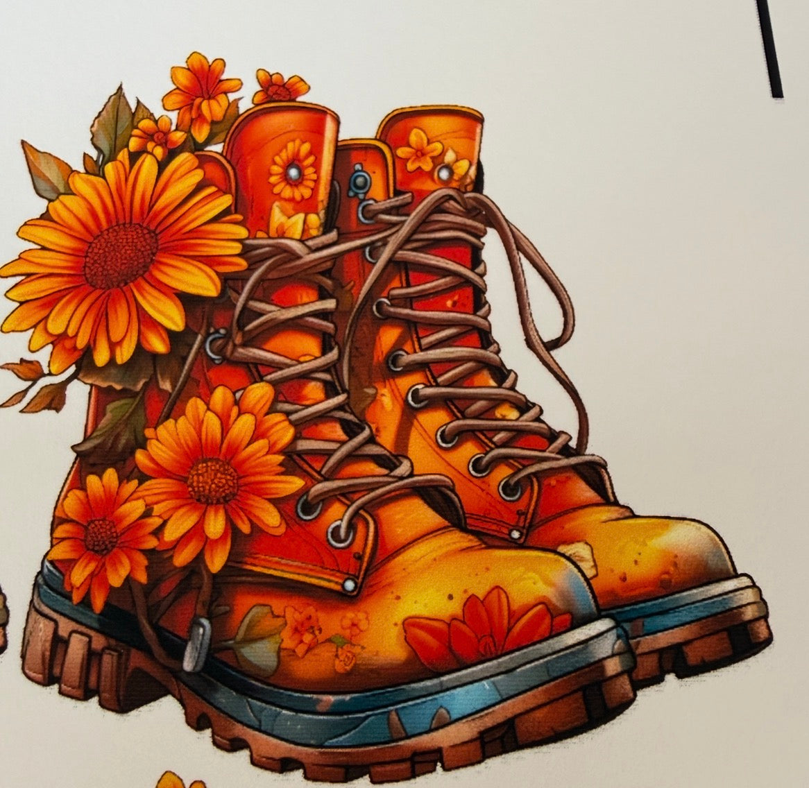Sunflower boots cardstock mold