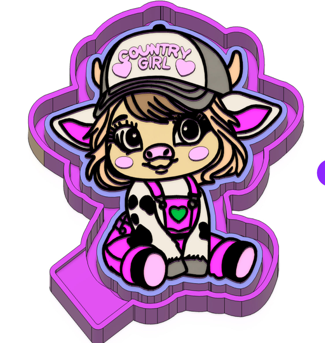 Country girl cow freshie mold