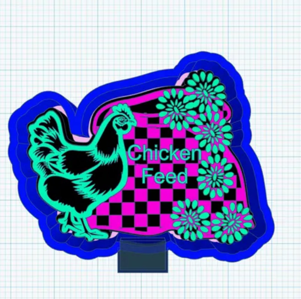 Chicken with squash blossoms freshie mold