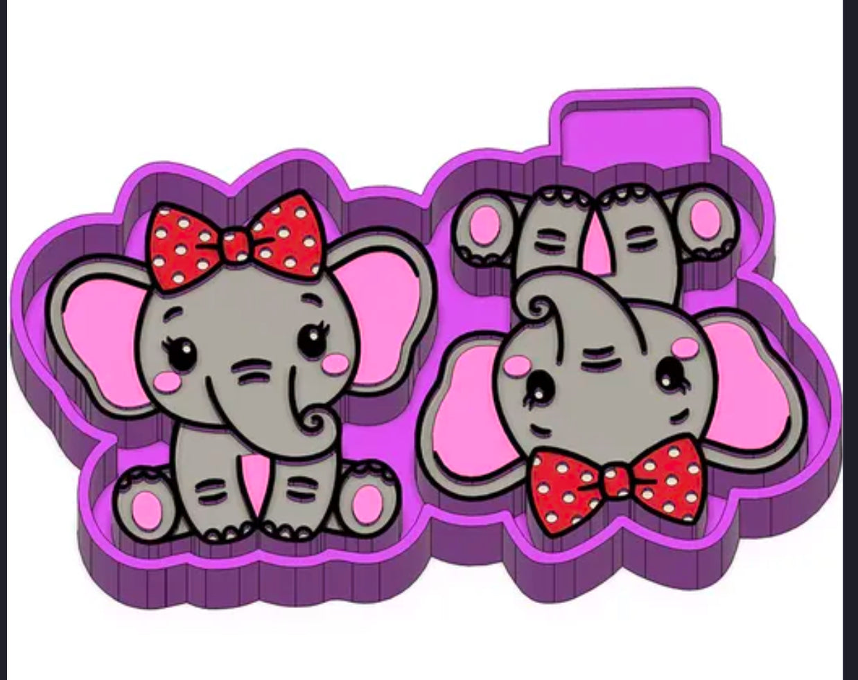 Cute elephant vent clip freshie mold