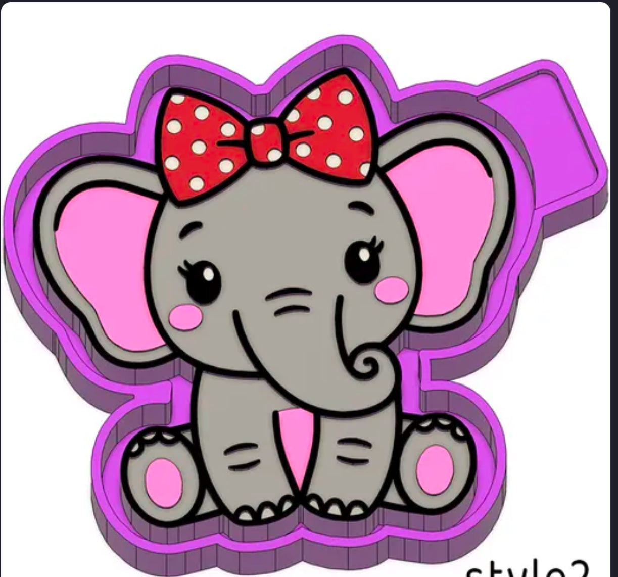 Cute elephant freshie mold