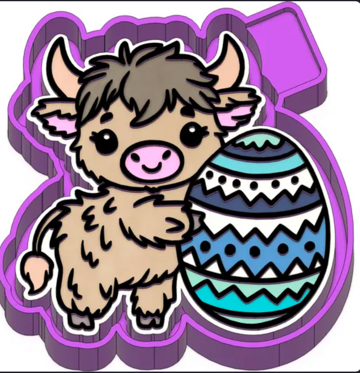 Cow with Easter egg freshie mold