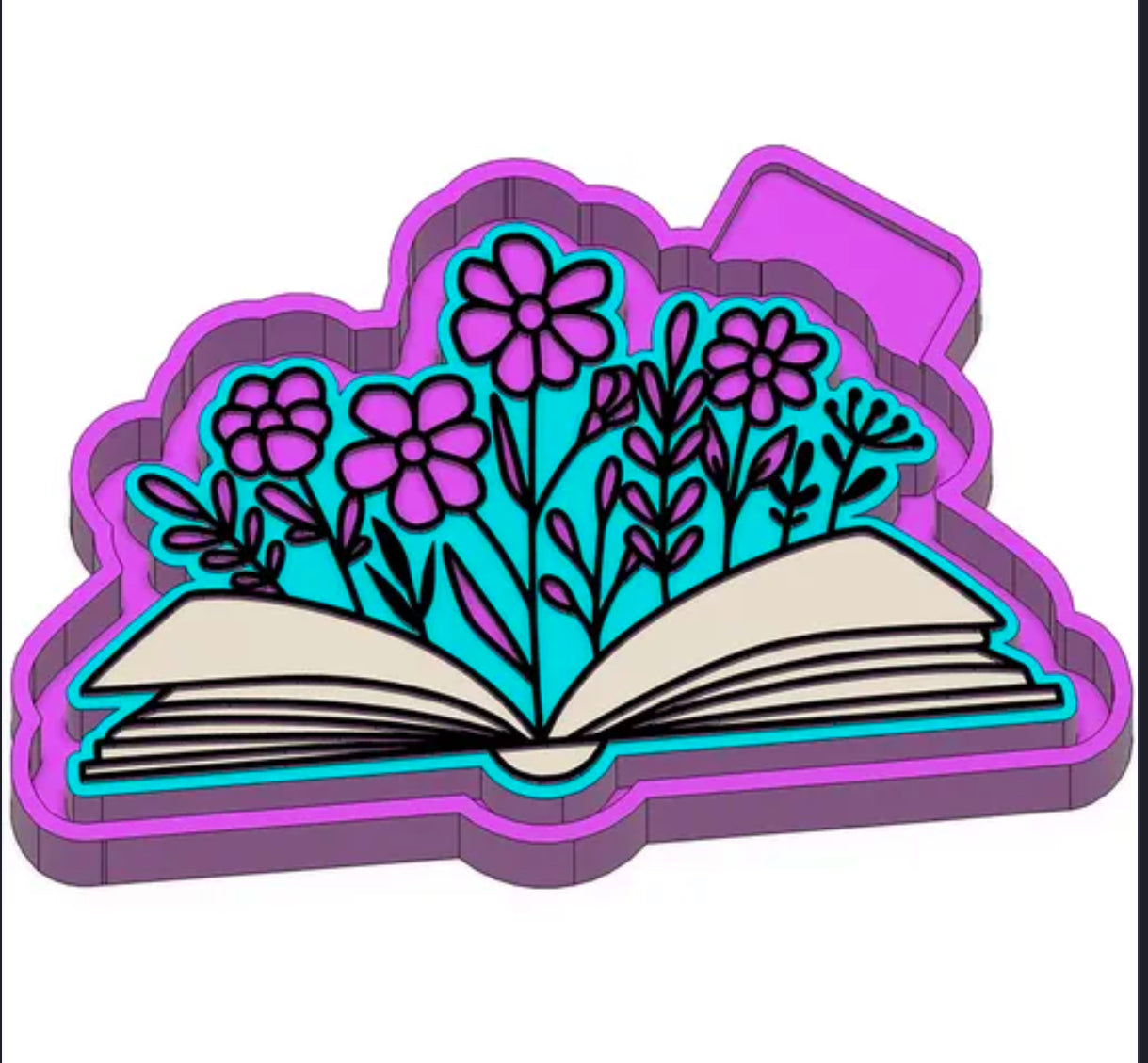 Book with flowers freshie mold
