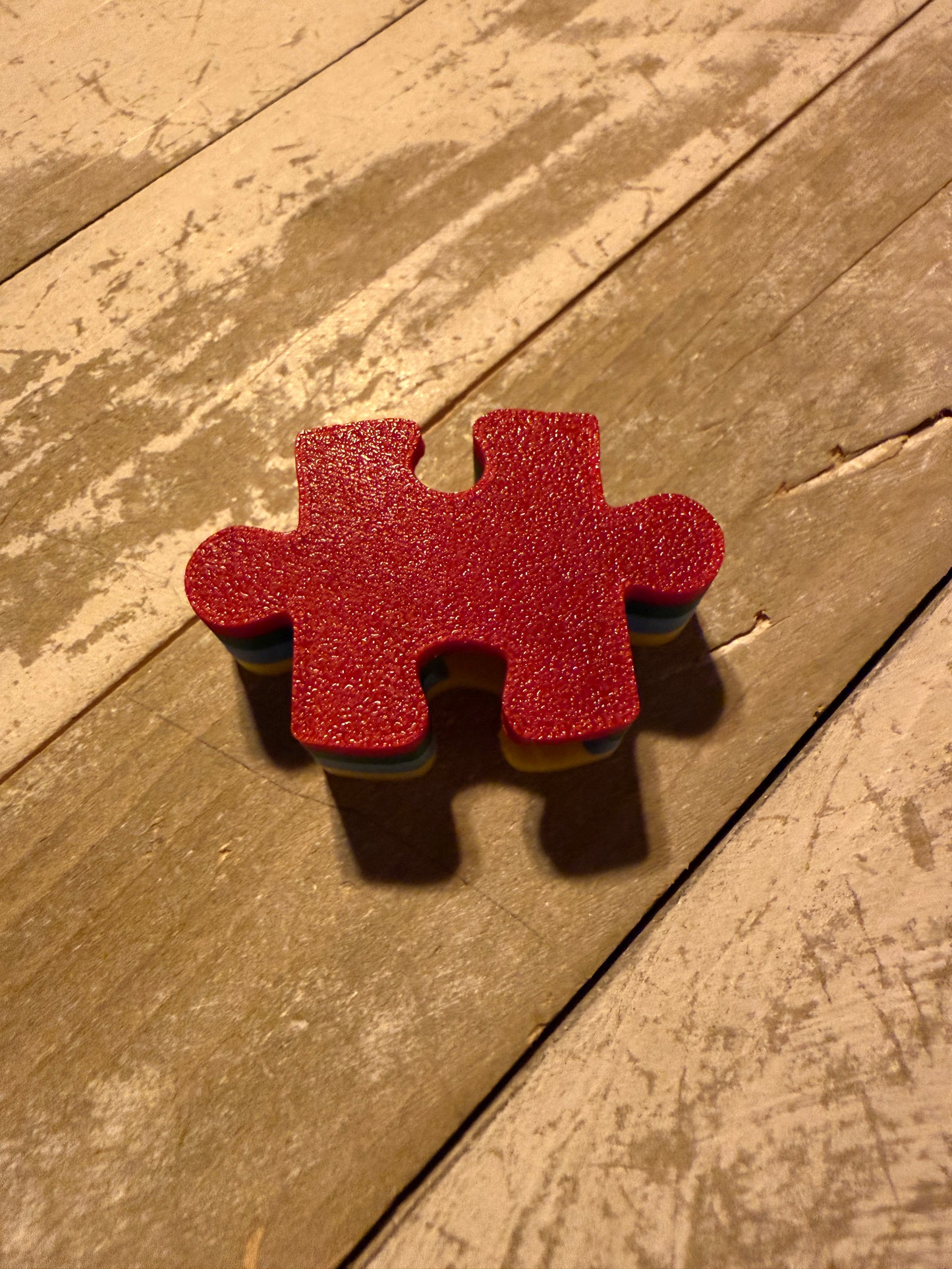 Autism puzzle piece straw topper
