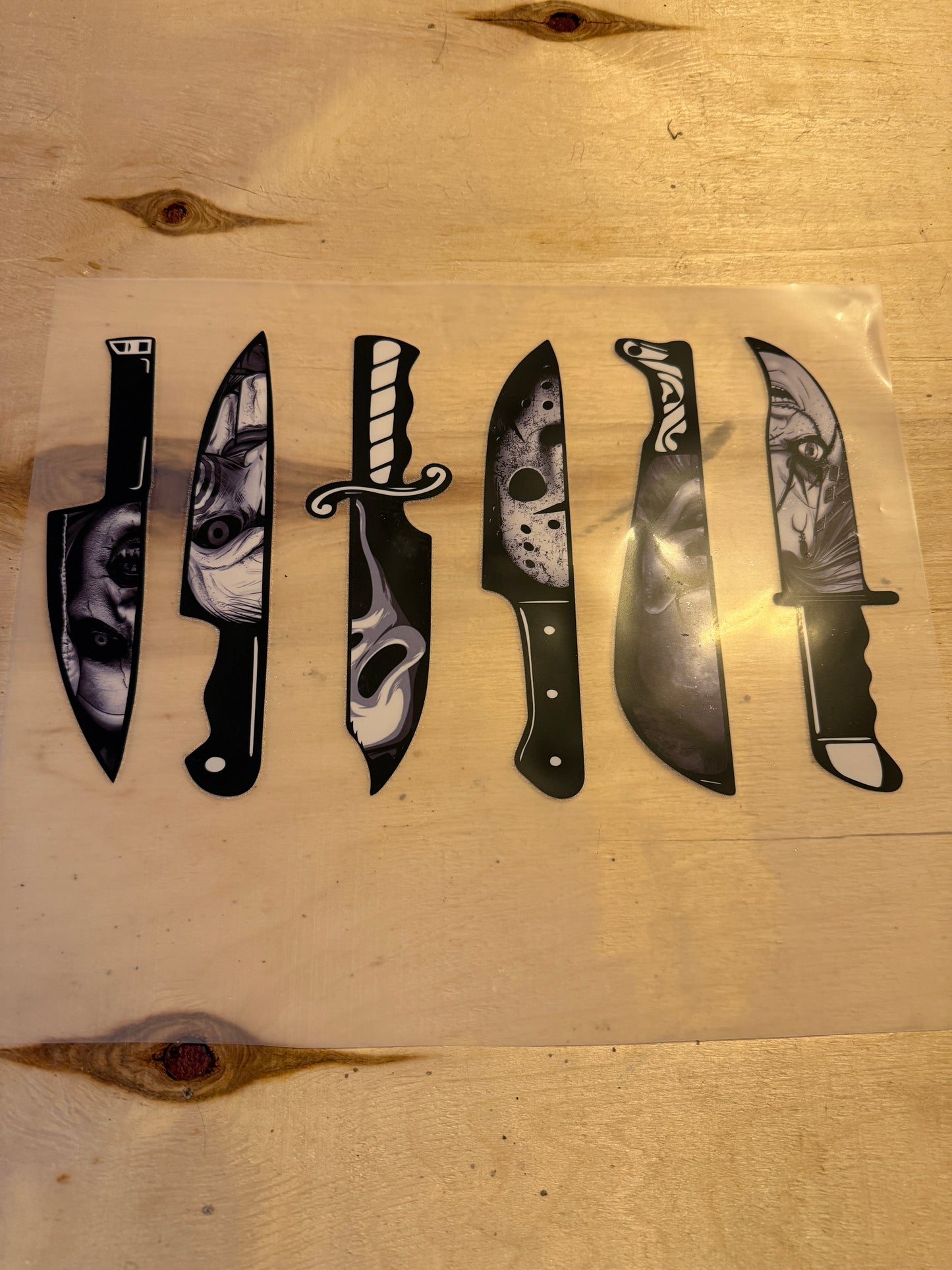 Horror Halloween knives transfer