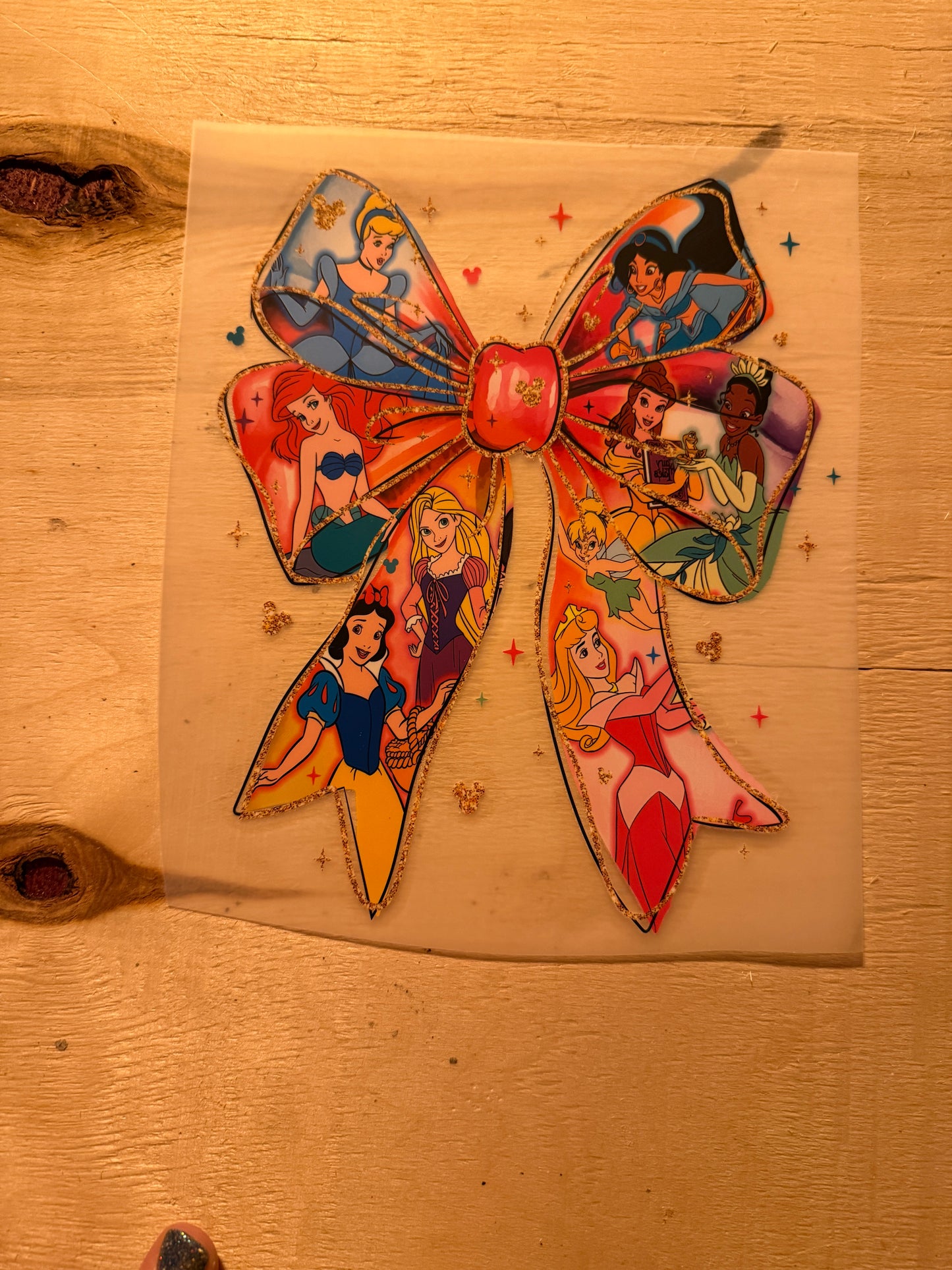 Beautiful princess ladies bow DTF transfer