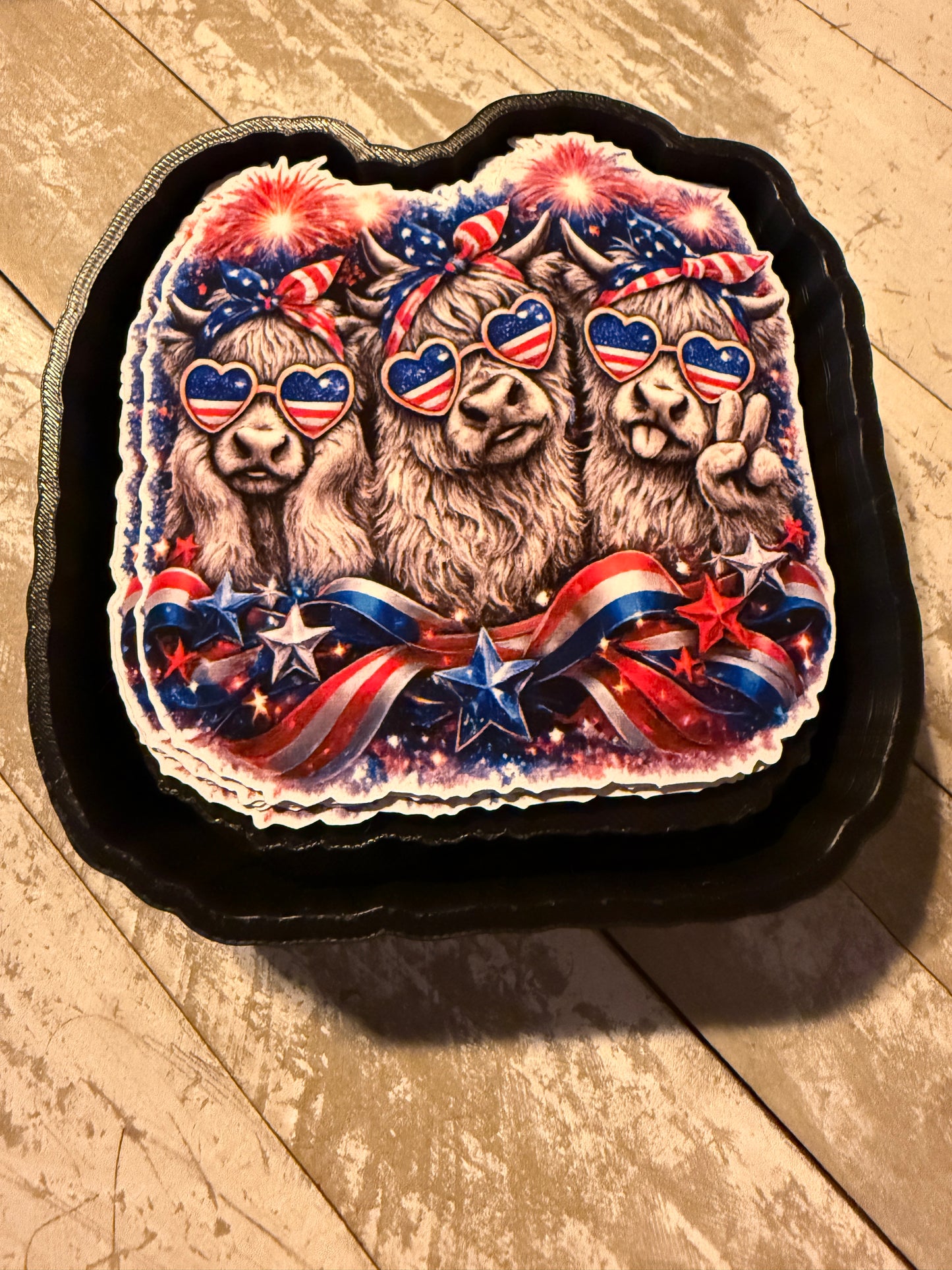 4th of July cows cardstock mold