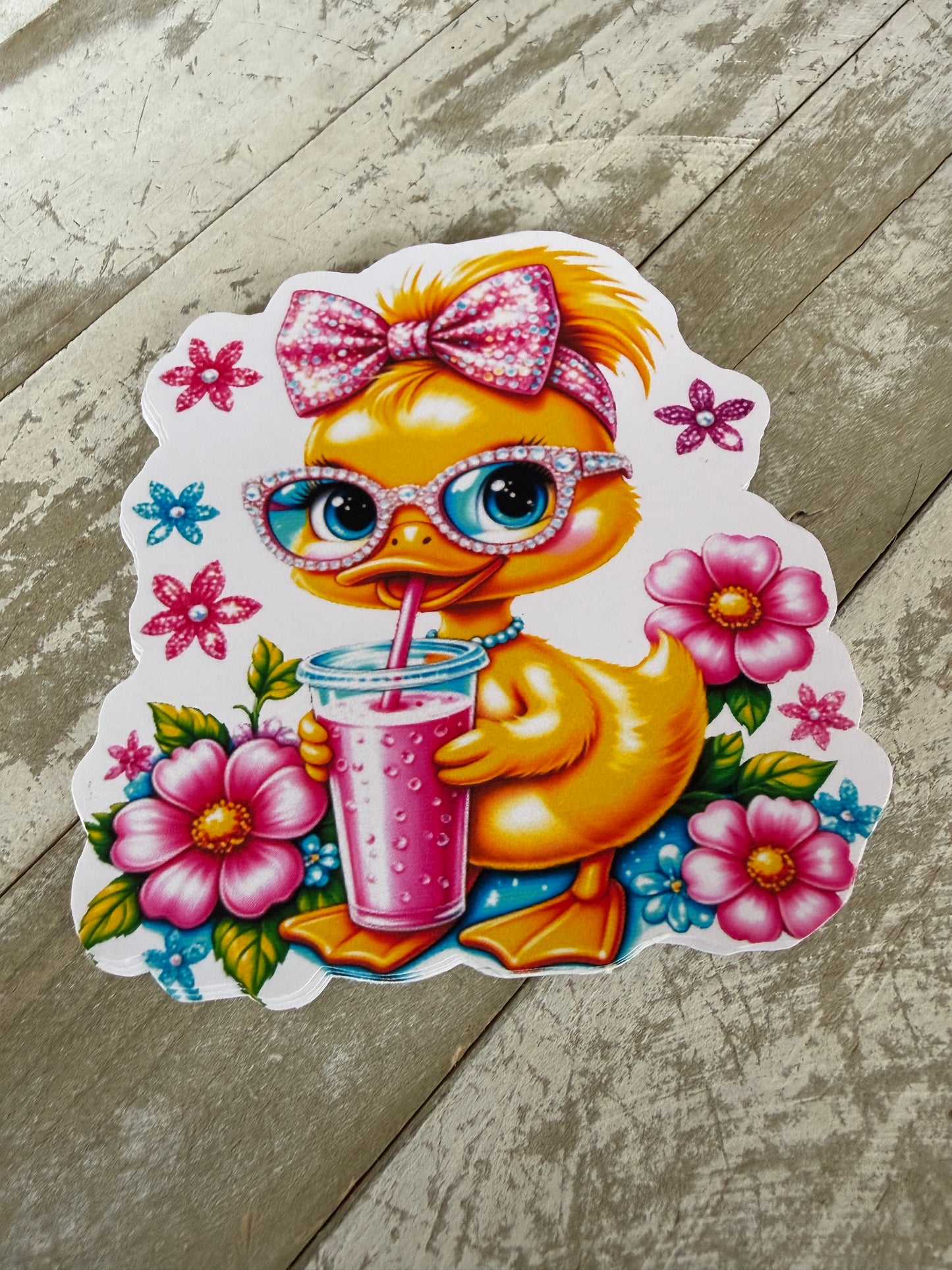 Summer duck with drink cardstock mold