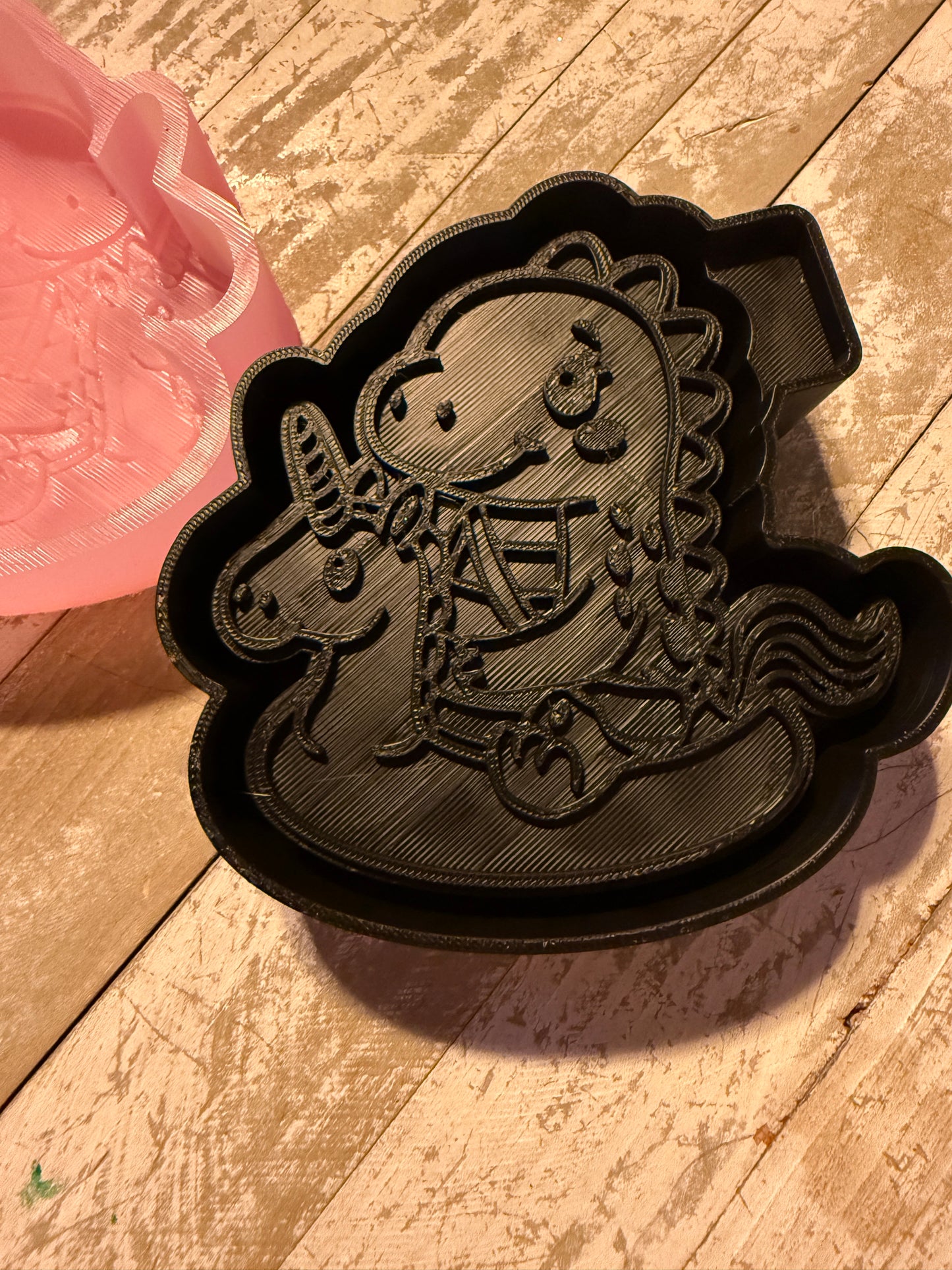Dino on unicorn float mold