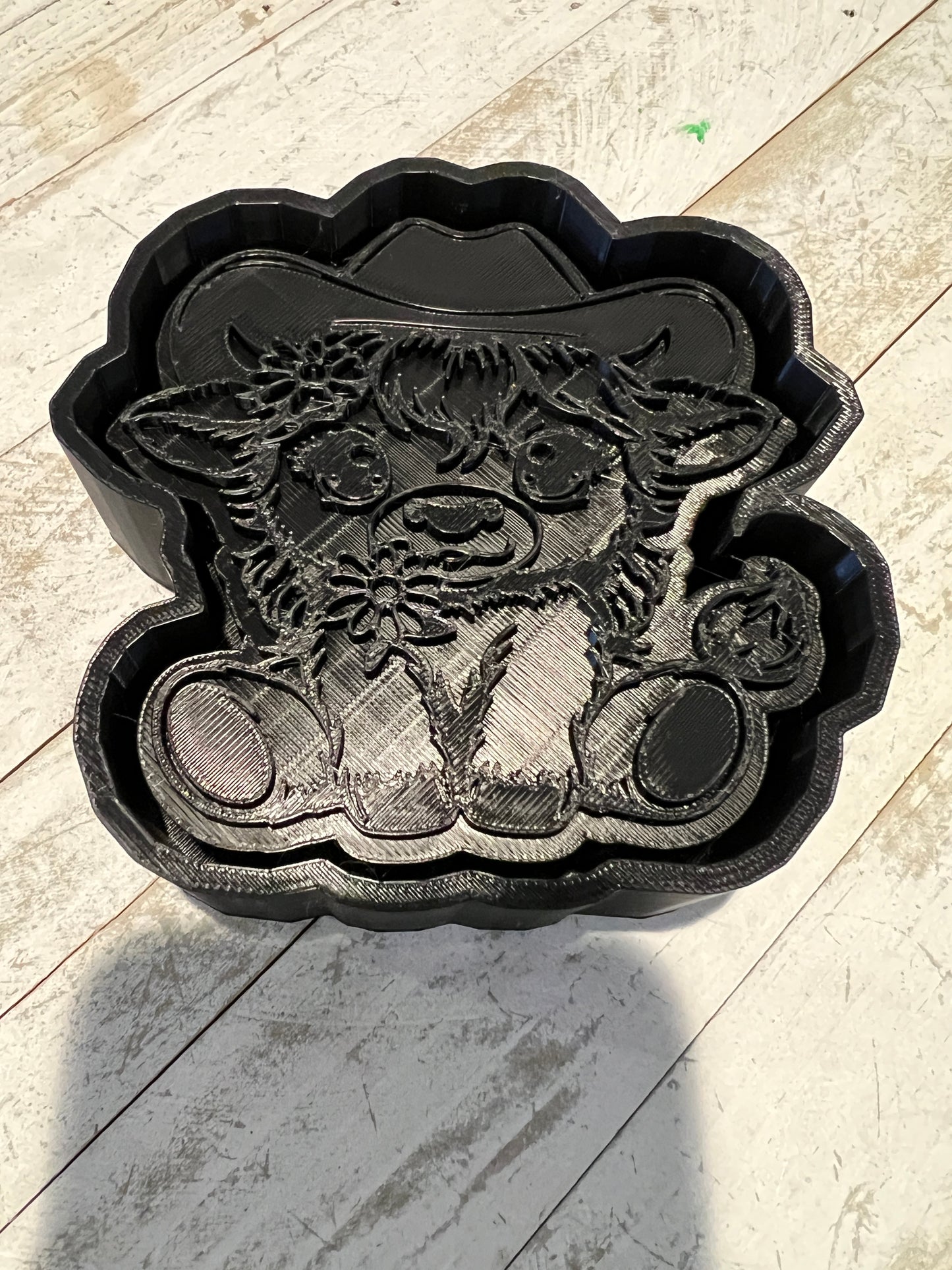 Cow with flower freshie mold