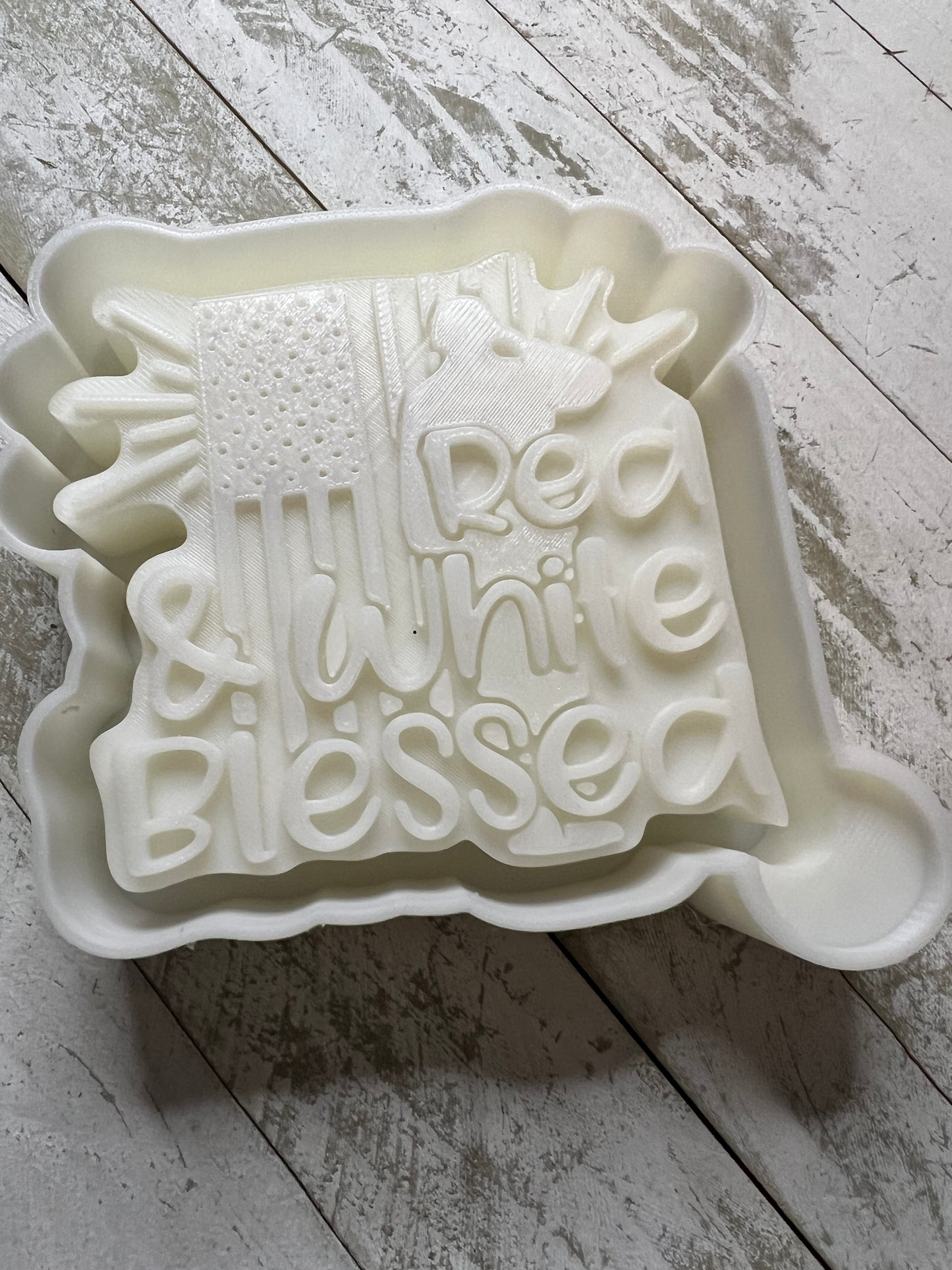 Red white and blessed freshie mold