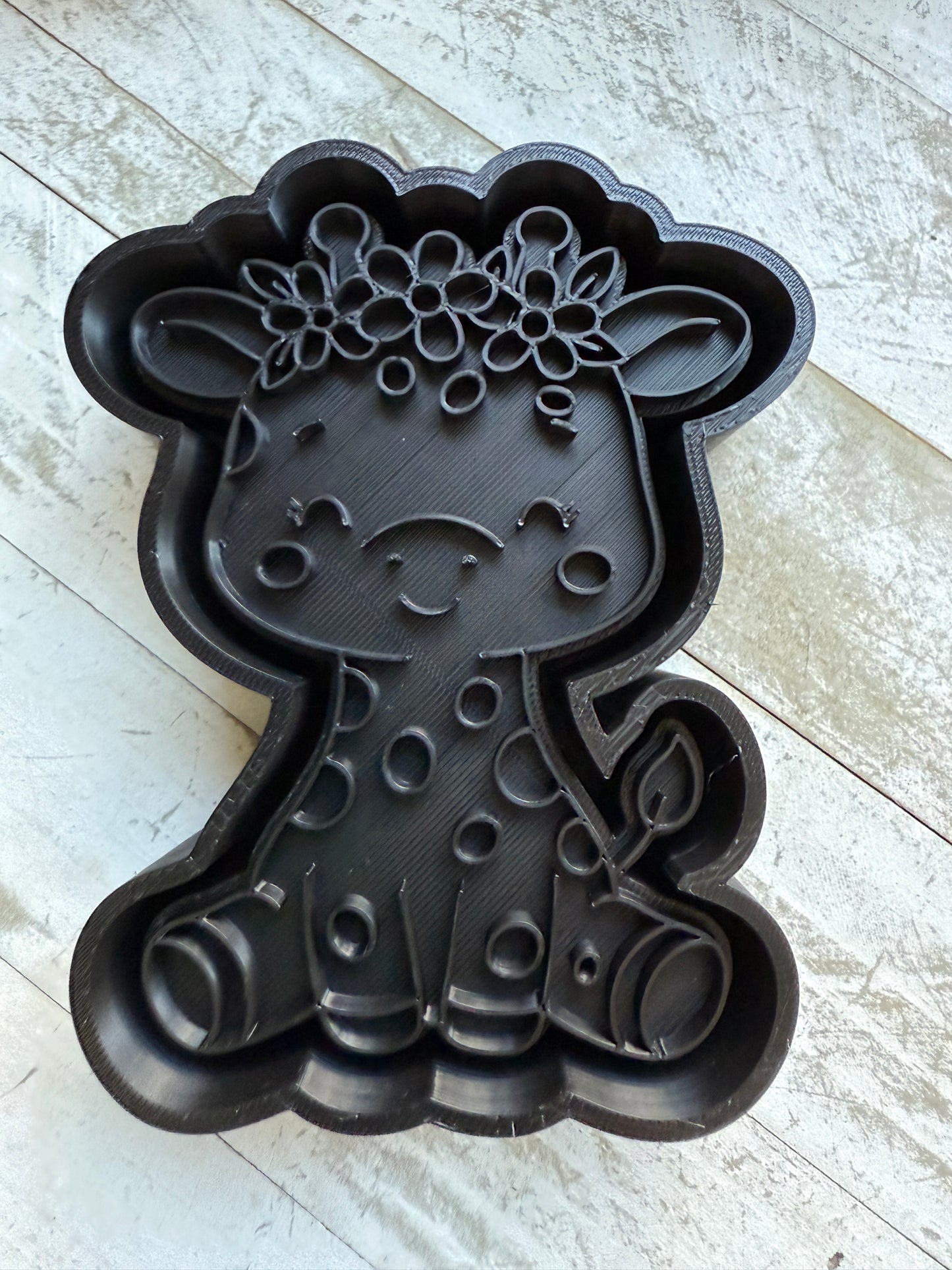 Giraffe with flowers freshie mold