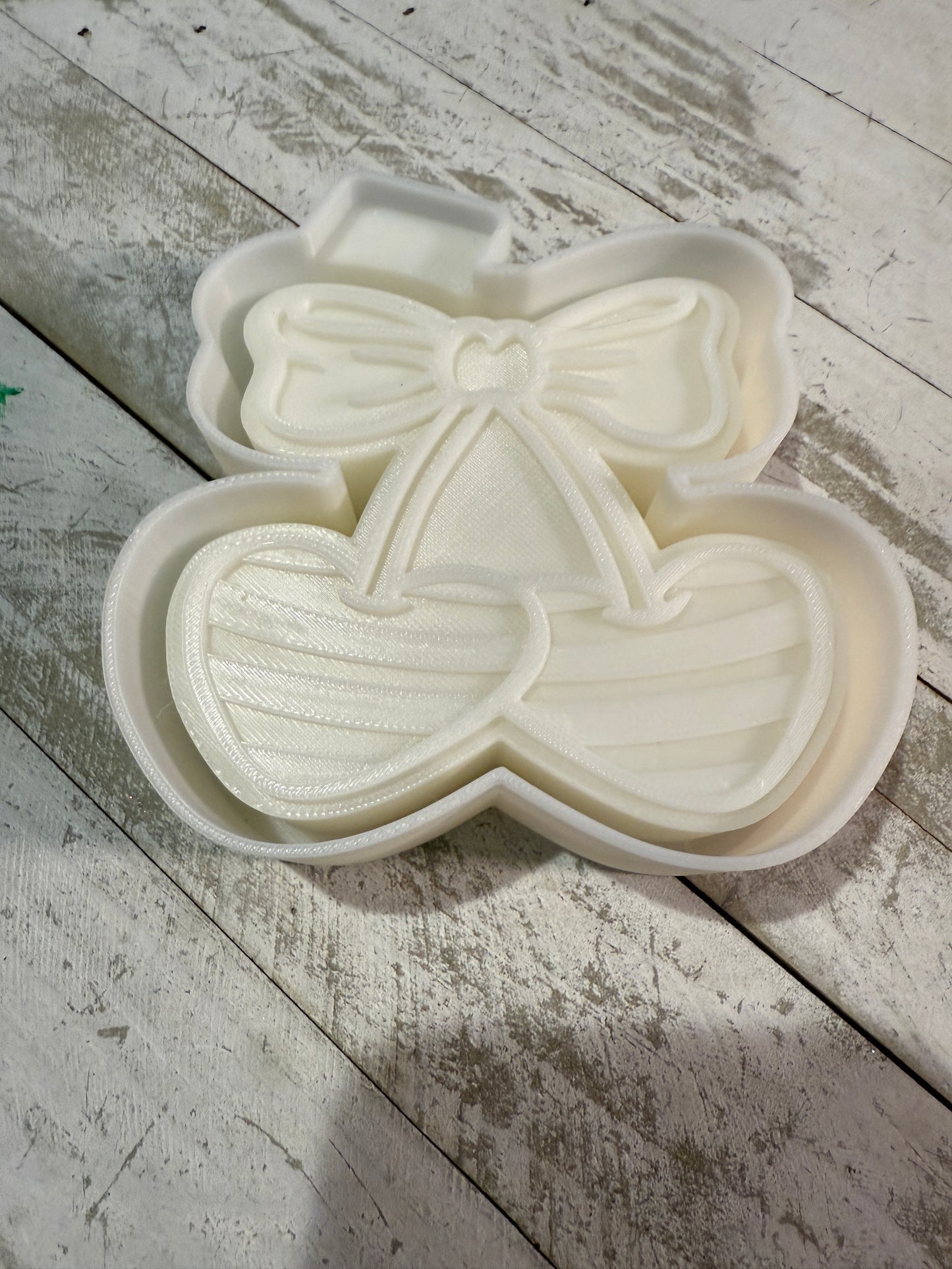 Cherries with stripes and bow freshie mold