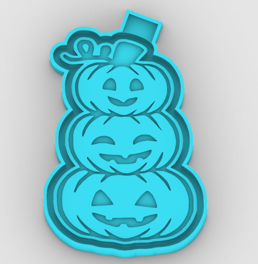 3 stacked pumpkins Freshie mold