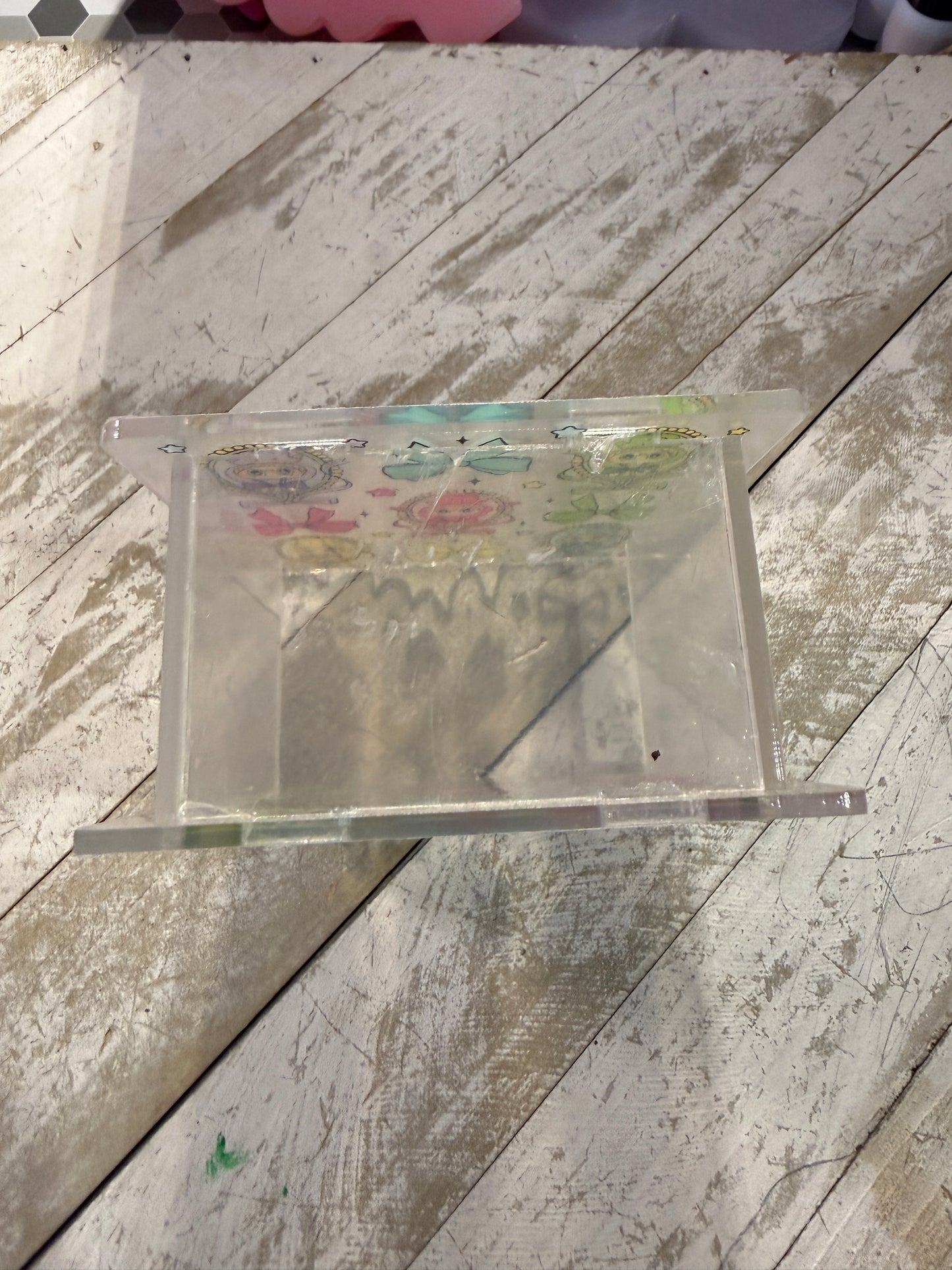 Pink grinch acrylic holder