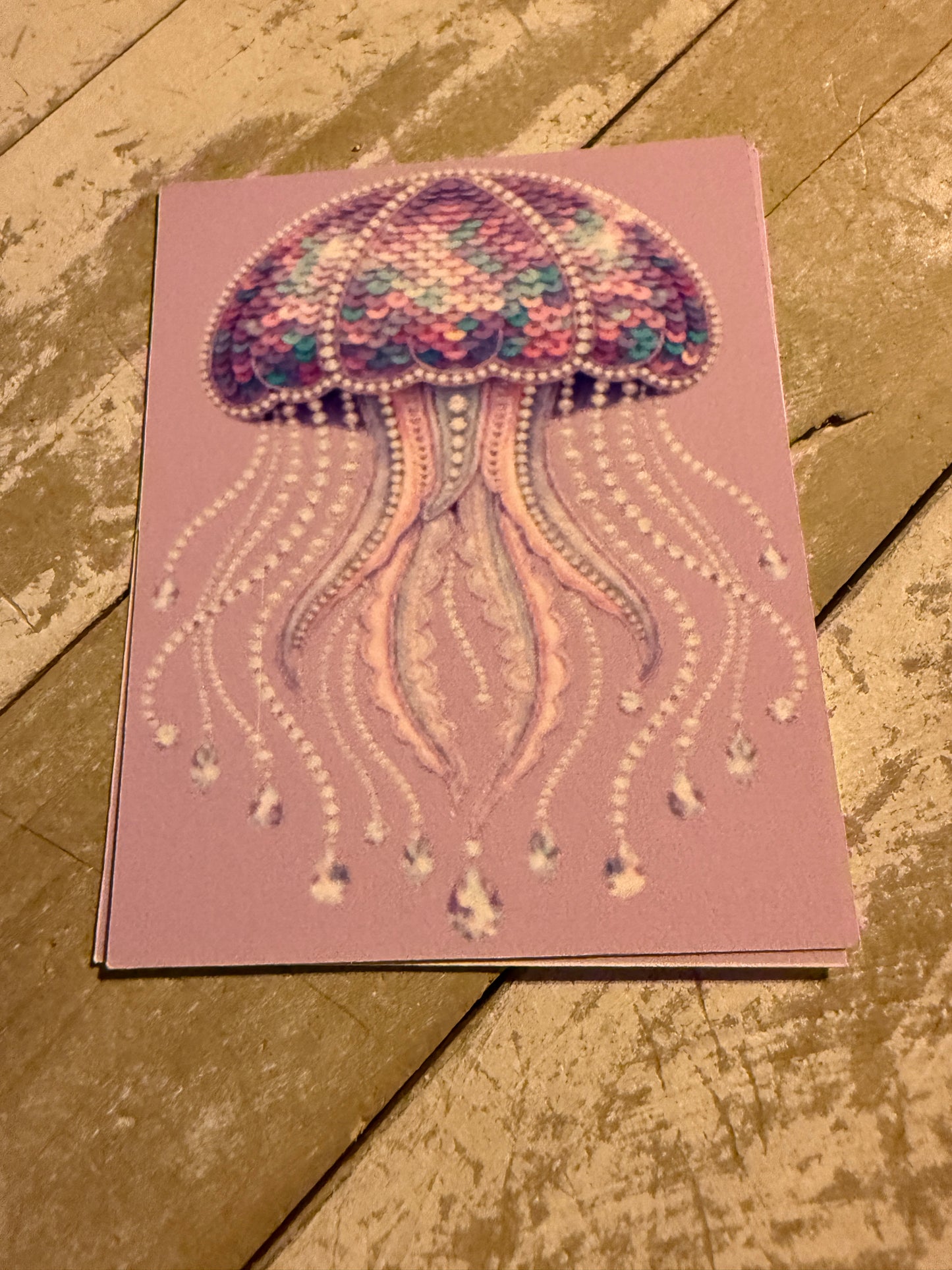 Purple jelly fish rectangle cardstock