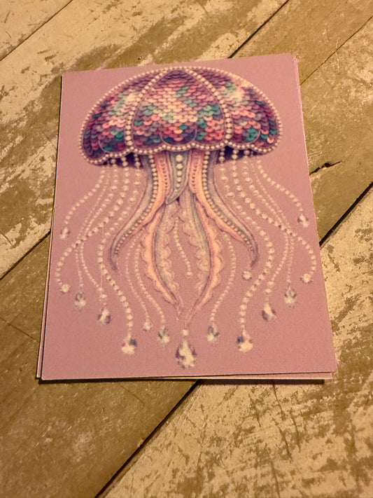Purple jelly fish rectangle cardstock