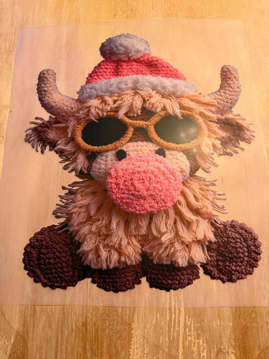 Santa yarn looking cow transfers