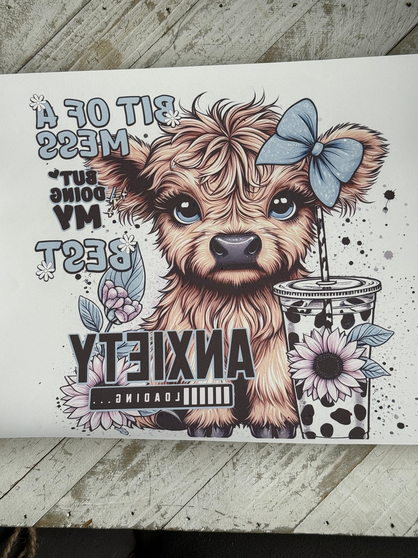 Anxiety loading 20oz sublimation wrap