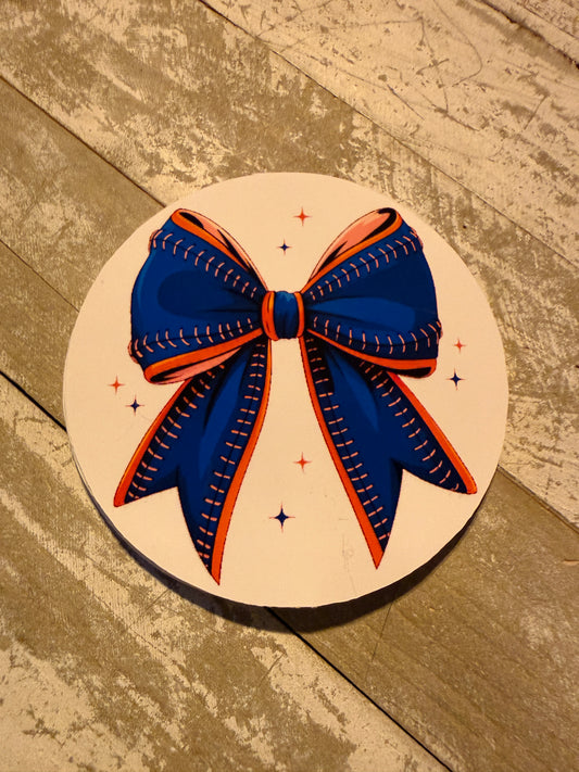 Blue&orange bow cardstock