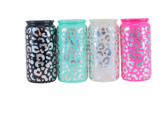 Leopard glass cups