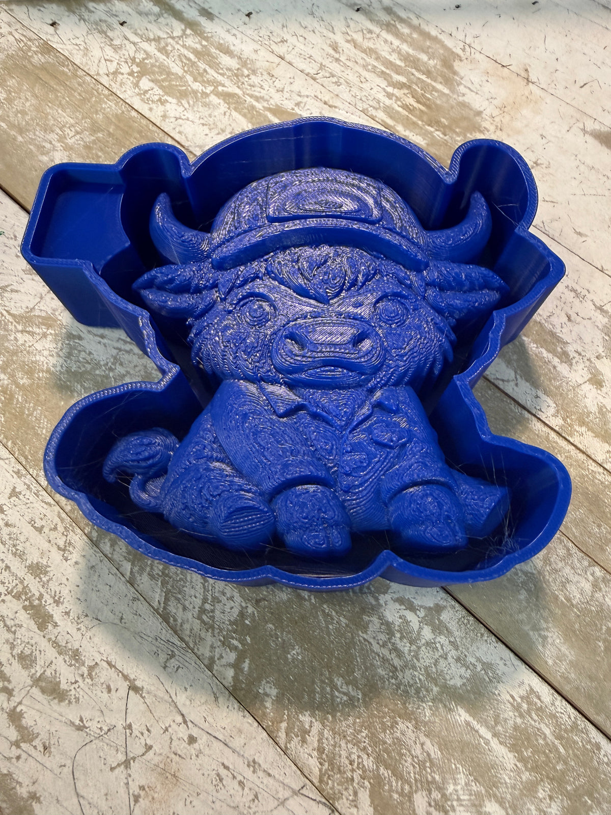 3d boy cow with hat mold