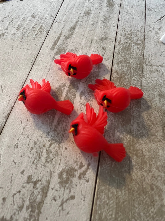3d cardinal focal beads