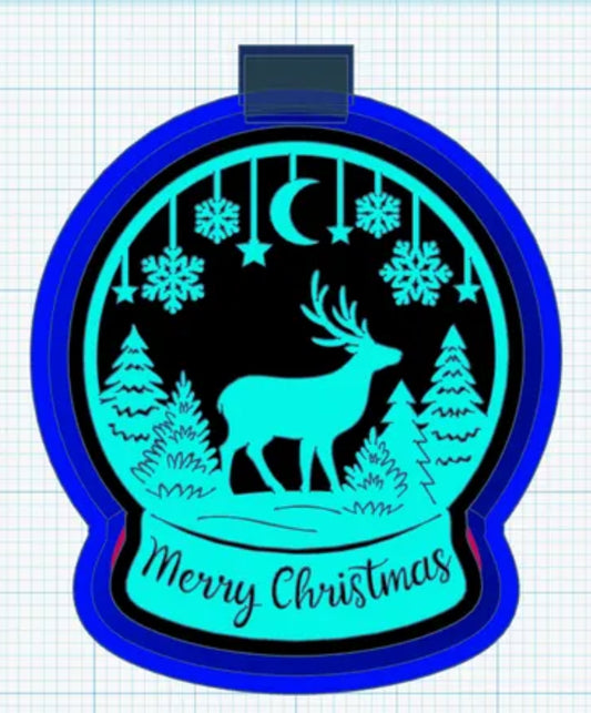 Merry Christmas “deer” Snowglobe freshie mold