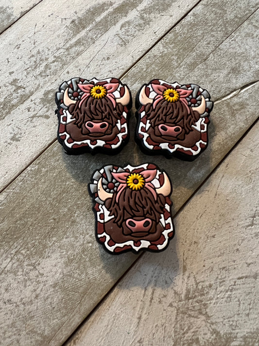 Sunflower cow focal bead