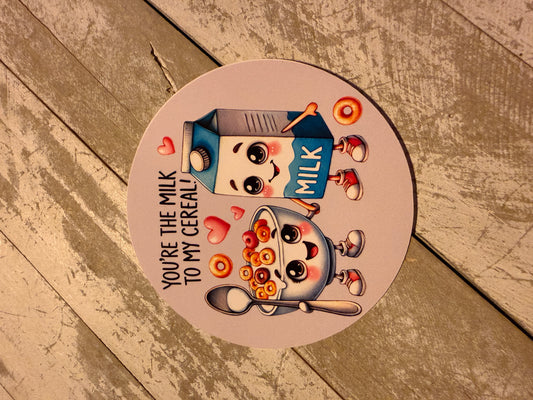 You’re the milk to my cereal cardstock