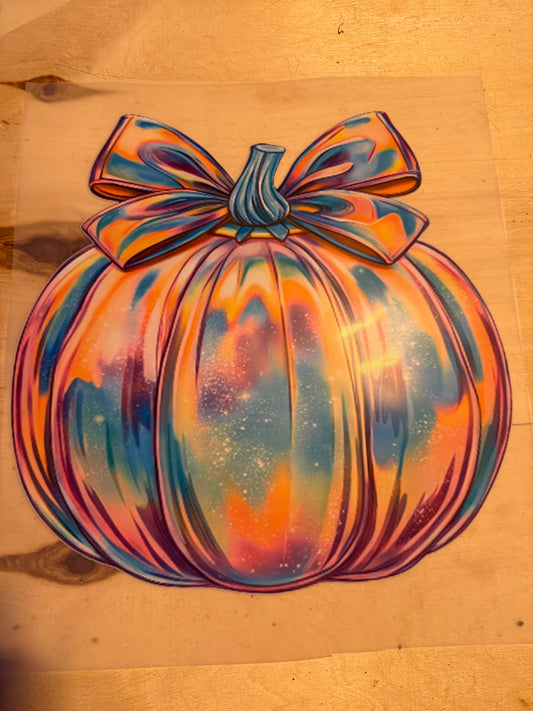 Colorful pumpkin DTF  print