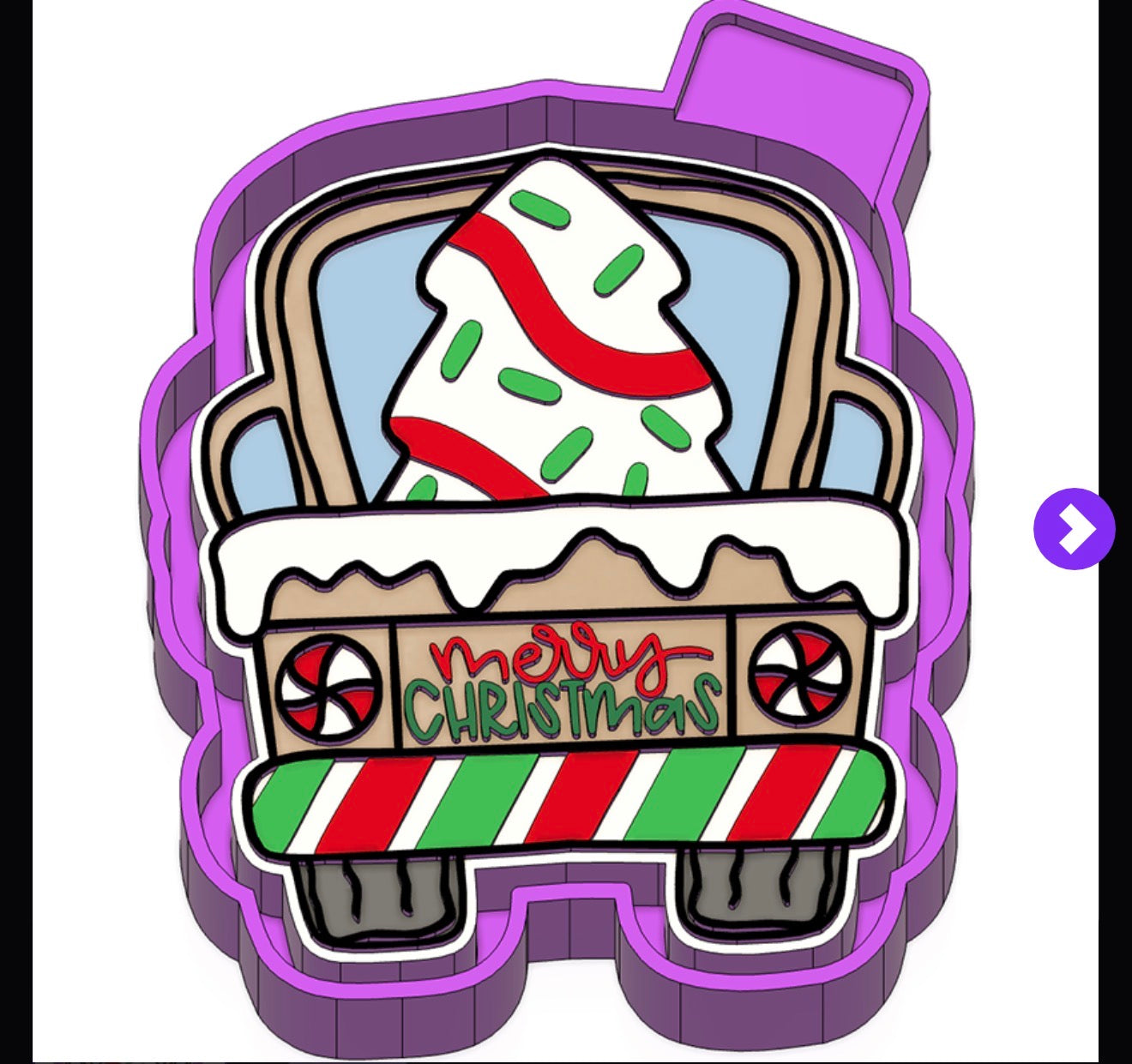 Christmas cake truck mold