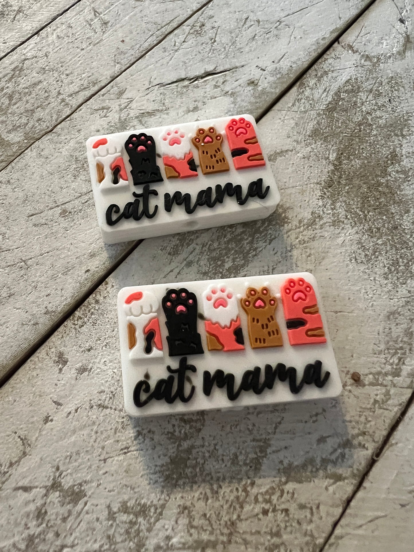 Cat mom paws focal beads
