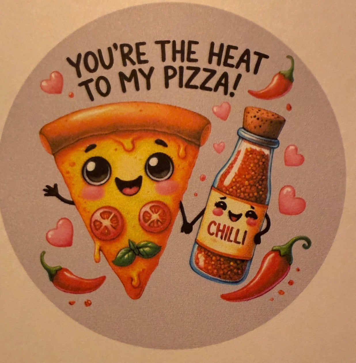 You’re the heat to my pizza cardstock