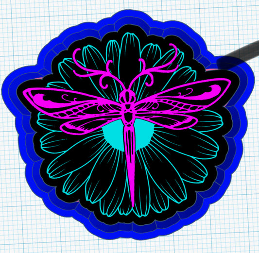 Dragonfly sunflower freshie mold