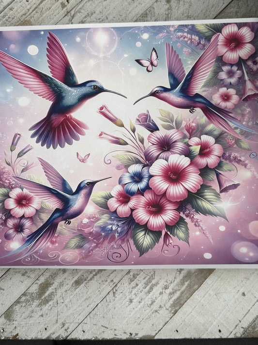 Beautiful hummingbird 20oz sublimation wrap