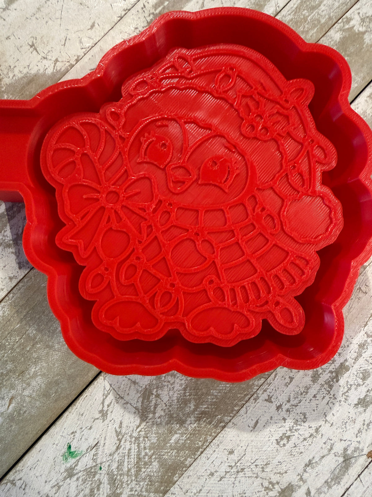 Penguin with lights and candy cane mold